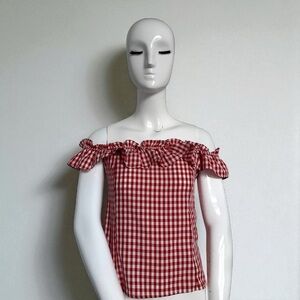 Peppermayo 🍓 Vintage-Inspired Gingham Off-Shoulder Blouse 6